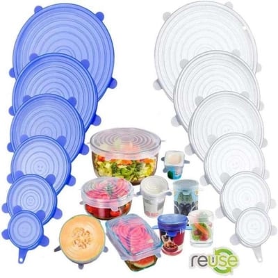 Picture of Kitchen Reusable Silicone Stretch Seal Lid Preservation Vacuum Food Storage Bowl Cover 6 Pcs Set (Multicolor)
