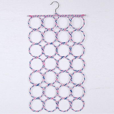 Picture of Product details of Pants Towel Scarf Hangers Space Saver Storage 5 Layer Metal cloth rack Size: 14.1*15.4*1.7”/36(L)*39.2(H)*4.5(W)cm Material: SS Ideal for Family Economical Storage Indoor Wardrobe Hanging. The durable metal construction includes non-sli (Multicolor)