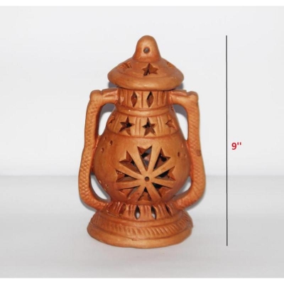 Picture of Clay Hurricane(হারিকেন) 9'' inch Handcrafted Showpiece – Terracotta(পোড়ামাটি) (Brown)