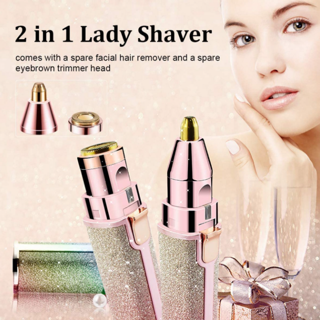 Picture of Buy Villa Blawless 2 In 1 Eyebrow Trimmer Runtime 30 Min Body Groomer For Women-Multicolor Usb Charger, Cordless Multicolor