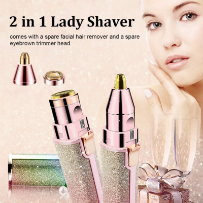 Picture of Buy Villa Blawless 2 In 1 Eyebrow Trimmer Runtime 30 Min Body Groomer For Women-Multicolor Usb Charger, Cordless Multicolor