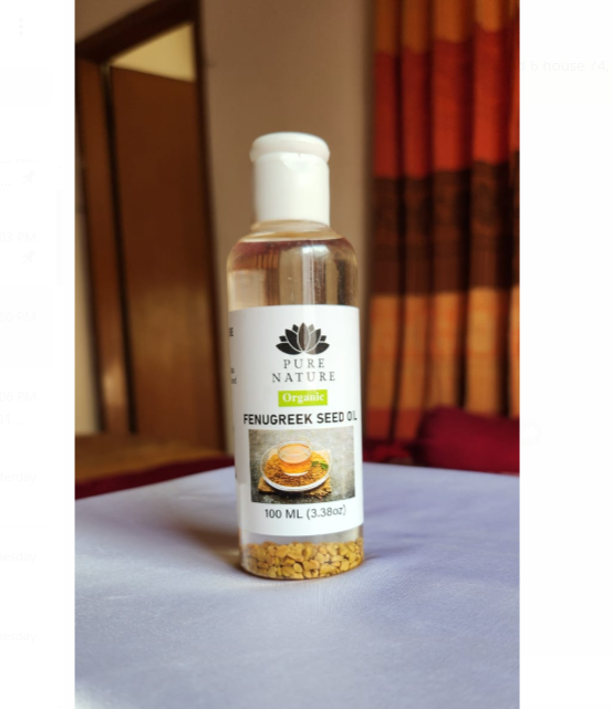 Picture of Pure Nature Organic Home Made Fenugreek seed Oil - 100ml Hair