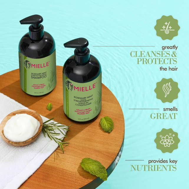 Picture of Mielle Rosemary Mint Strengthening Shampoo 355ml Green
