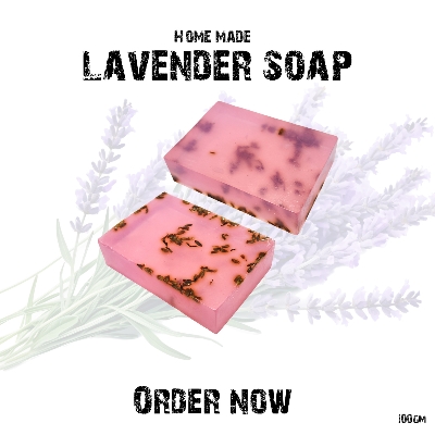Picture of Lavender Handmade Natural Bathing Soap, For Skin Moisturisation, Ideal For All Skin Types, 100% Organic ( Lavender