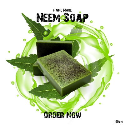 Picture of Homemade Neem Soap  100 gm Green