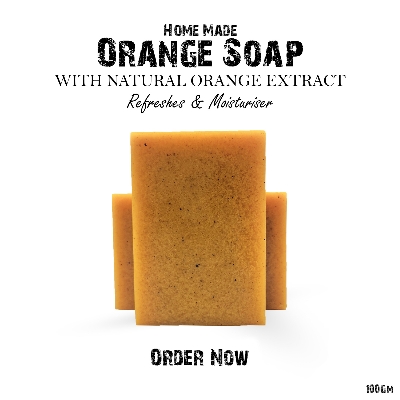 Picture of Homemade Orange Soap 100gm Orange