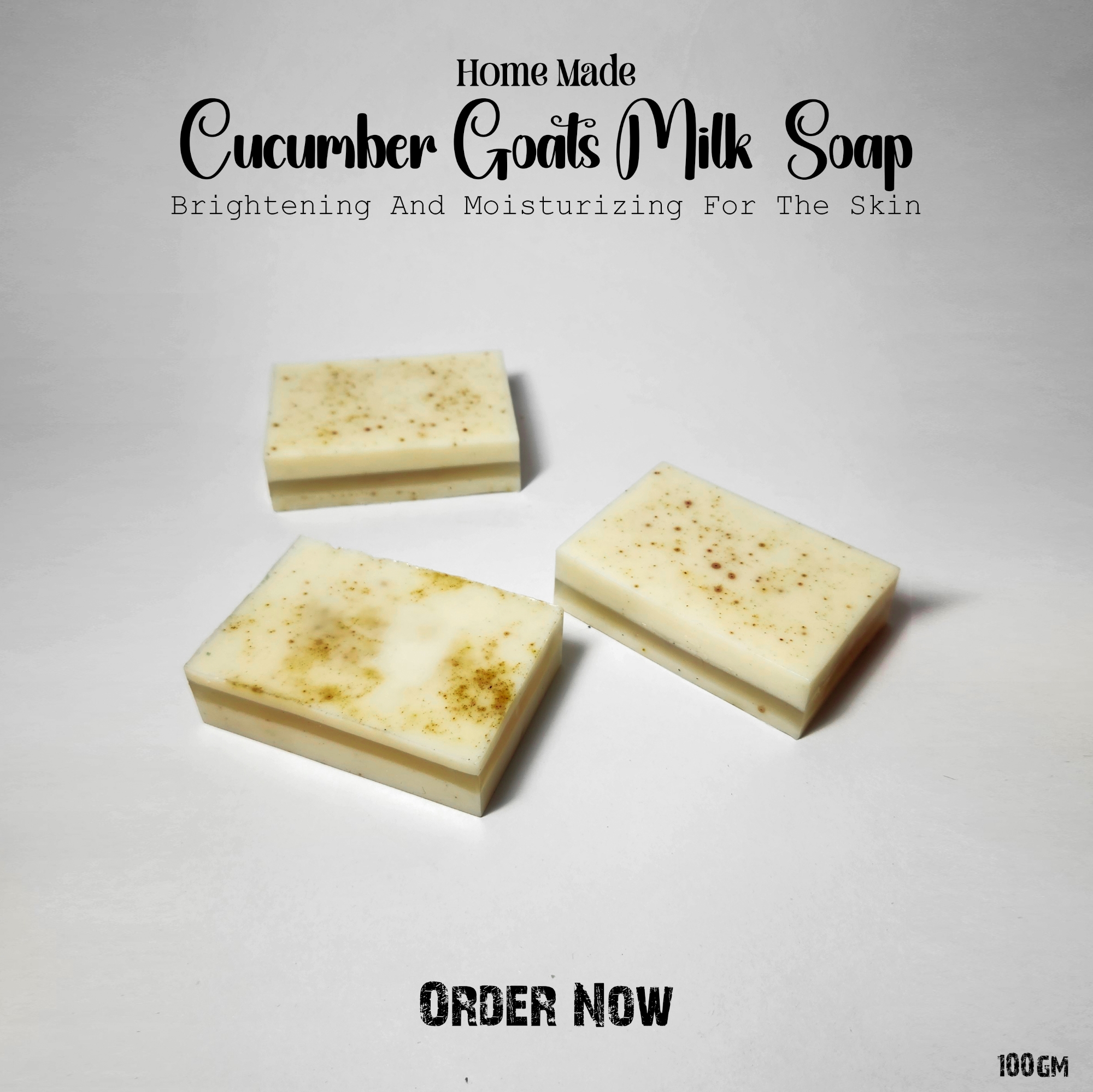 Picture of Homemade Goat Milk Enriched With Cucumber Soap 100gm White