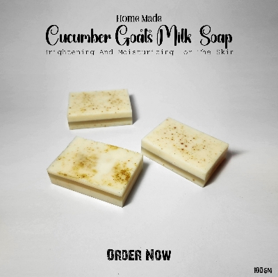 Picture of Homemade Goat Milk Enriched With Cucumber Soap 100gm White