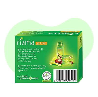 Picture of Fiama Gel Bar, Lemongrass and Jojoba for smooth skin, with skin conditioners, 125g Green