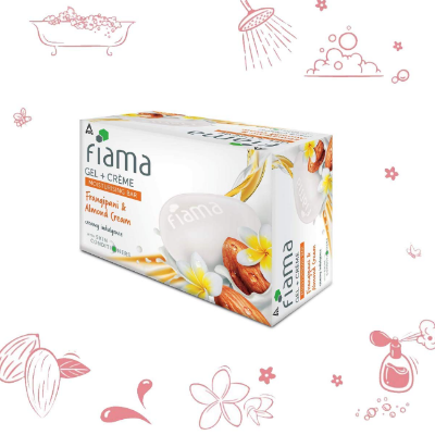 Picture of Fiama Gel Crème Moisturizing Bar, Frangipani And Almond Cream, For Creamy Indulgence, 125g Soap White