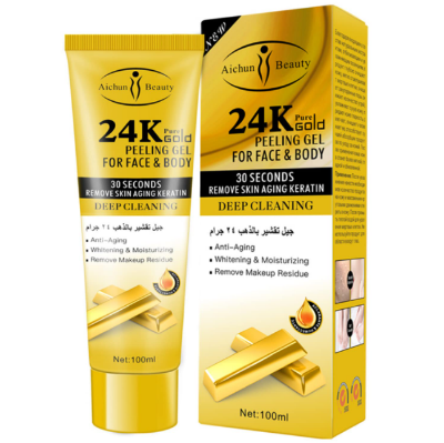 Picture of AICHUN BEAUTY Peeling Gel Face Body Removes Skin Aging Keratine Deep Cleaning Moisturizing Refresh Skin Smooth (24K PURE GOLD PEELING GEL) 100 ml Gold
