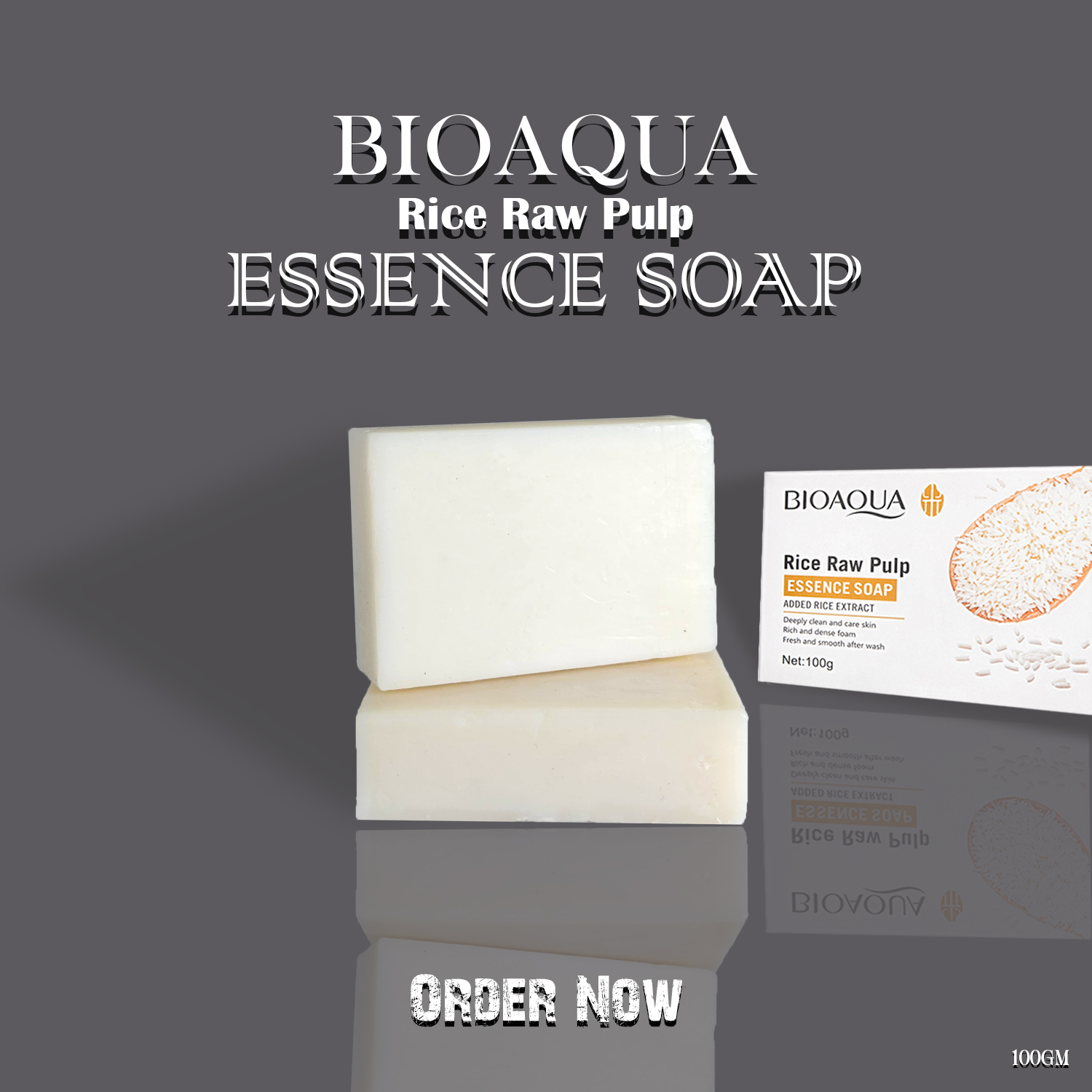 Picture of Bioaqua Rice Raw Pulp Essence Soap - 100g White