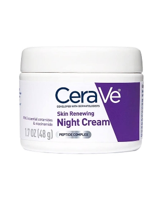 Picture of CeraVe Skin Renewing Night Cream, Niacinamide, Peptide Complex, and Hyaluronic Acid Moisturizer for Face 