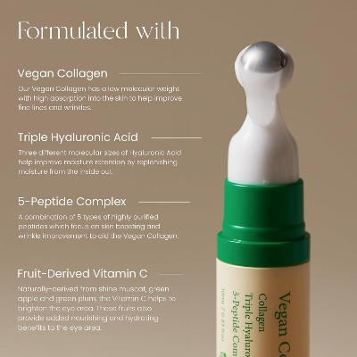 Picture of AXIS-Y Vegan Collagen Eye Serum - K Beauty Triple Hyaluronic Acid & Peptide Collagen Serum Improve Skin Elasticity, Reduce Fine Lines & Dark Circles - Vegan Korean Skin Care Eye Cream 