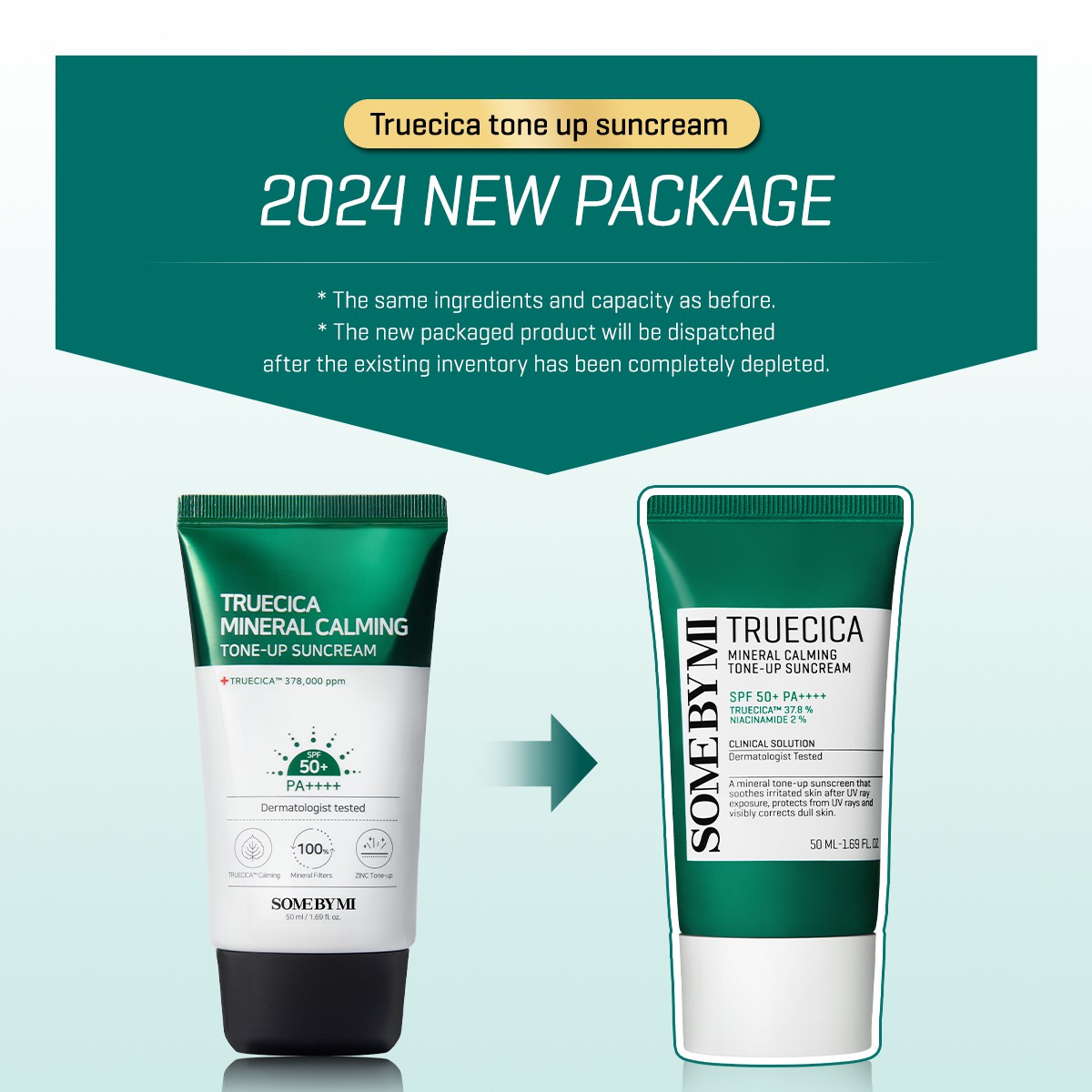 Picture of SOME BY MI Truecica Mineral Calming Tone-Up Suncream 50ml 
