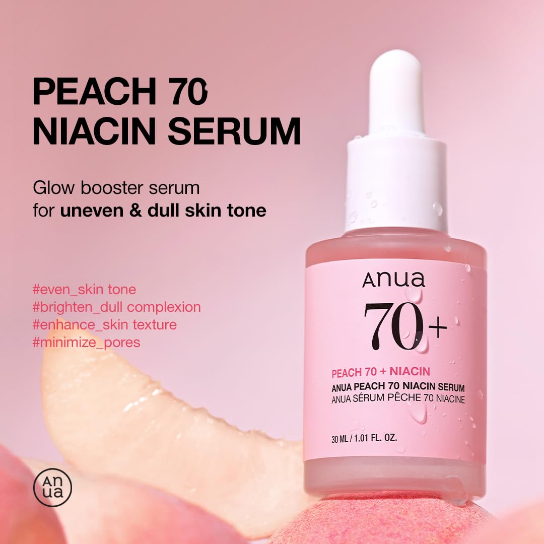 Picture of Anua Peach 70+ Niacinamide Serum 30ml / brightening hydrating face serum/daily clean beauty (1.01 fl. oz.) 