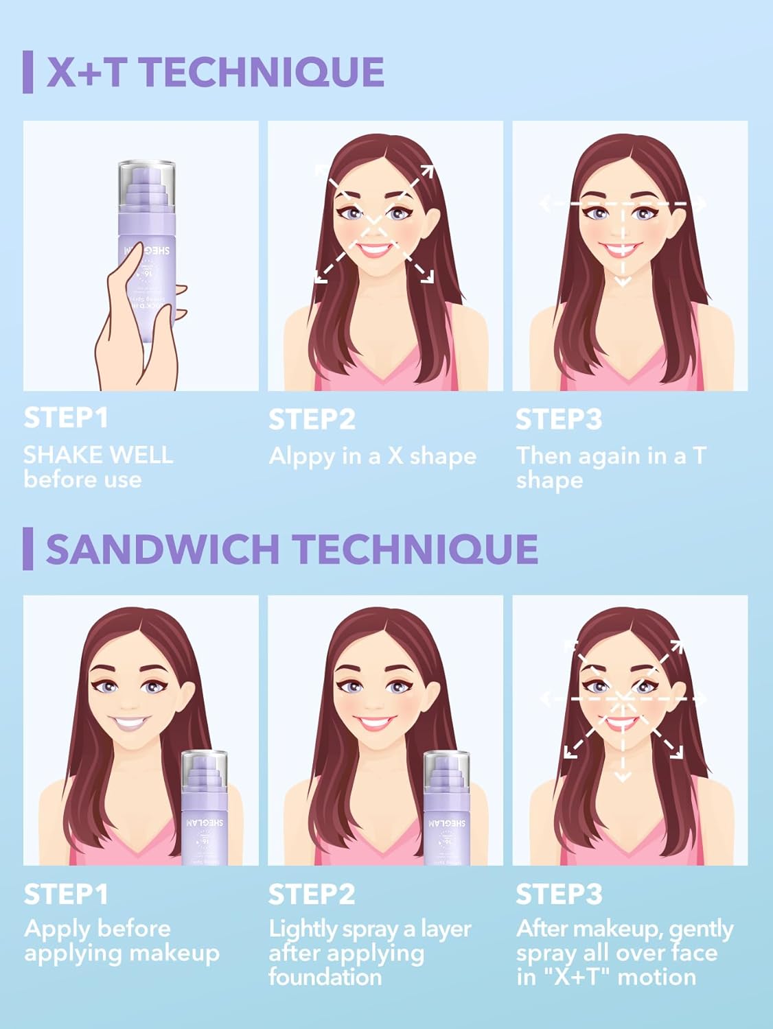 Picture of SHEGLAM Finishing Sprays Collection – Perfect Finish for Dry, Oily & Combination Skin