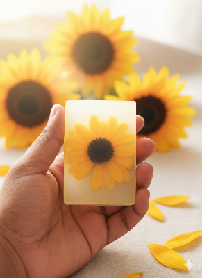 Picture of Handmade Sunflower Glycerine Soap – 100gm | Gentle Cleanser Infused with Natural Sunflower Essence