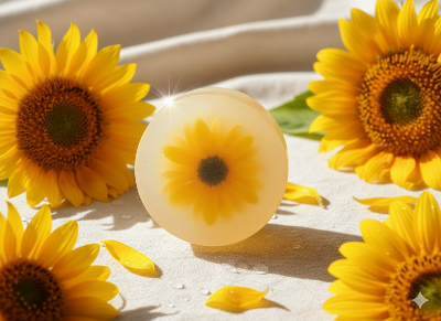 Picture of Handmade Sunflower Glycerine Soap – 60gm | Naturally Moisturizing & Gentle on Skin