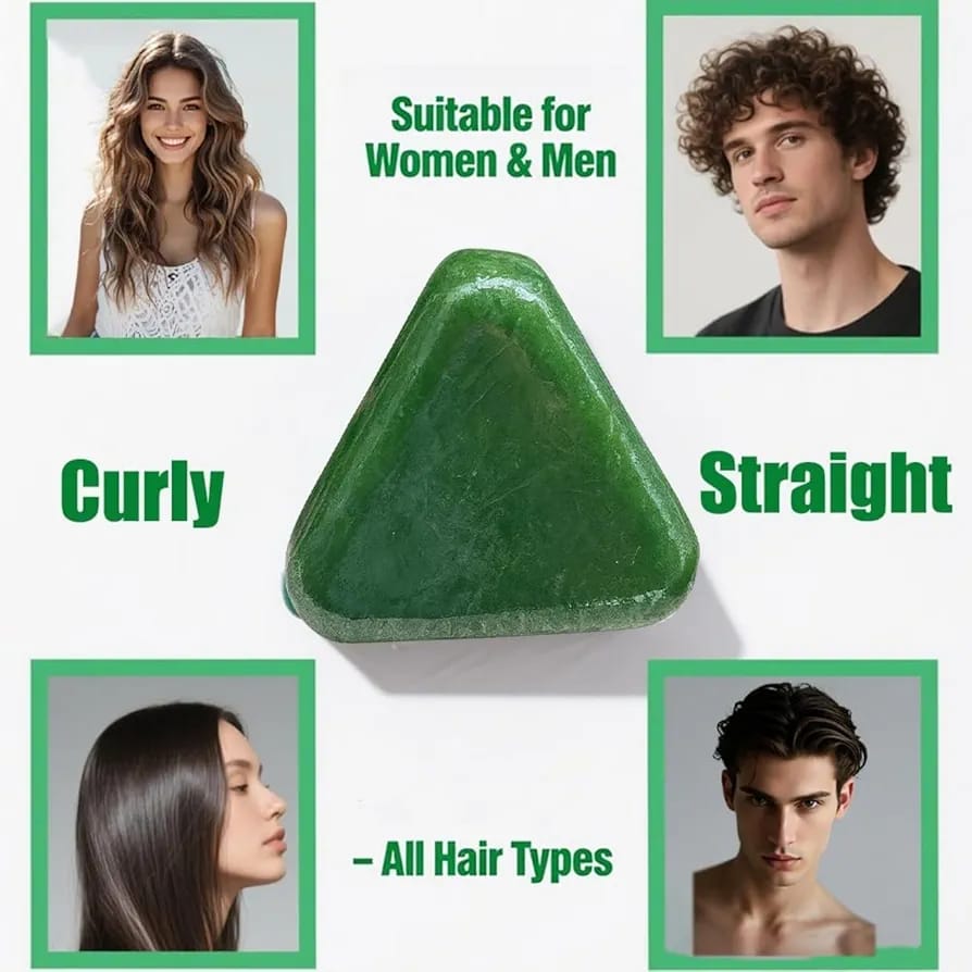 Picture of Seven Nature Natural Shampoo Bar – Organic Plant-Based Hair Care, Strengthens Roots & Promotes Healthy Hair 120gm Green