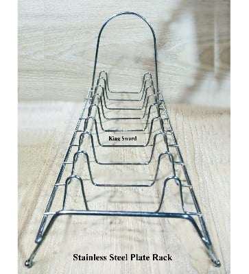 Picture of Stainless Steel Multipurpose Kitchen Plate Rack-(9 Section) Silver