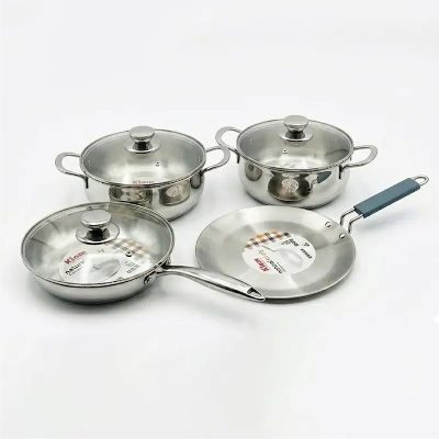 Picture of Kiam Premium Natural Tri-Ply Stainless Steel-7Pcs Cookware Set