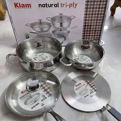Picture of Kiam Premium Natural Tri-Ply Stainless Steel-7Pcs Cookware Set