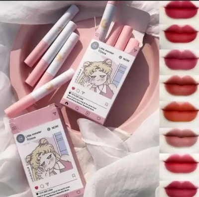 Picture of 8 Pcs/set of Cigarete tube lip glaze set matte white lipstick student gift Lipstick set- 8 color/set