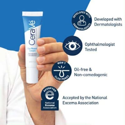 Picture of CeraVe Eye Repair Under Eye Cream for Dark Circles and Puffiness-14.2 g