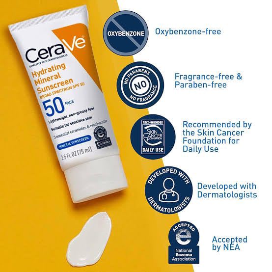 Picture of CeraVe 100% Mineral Sunscreen SPF 50 (USA)