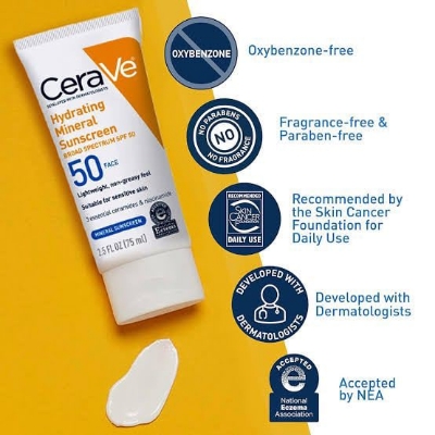 Picture of CeraVe 100% Mineral Sunscreen SPF 50 (USA)