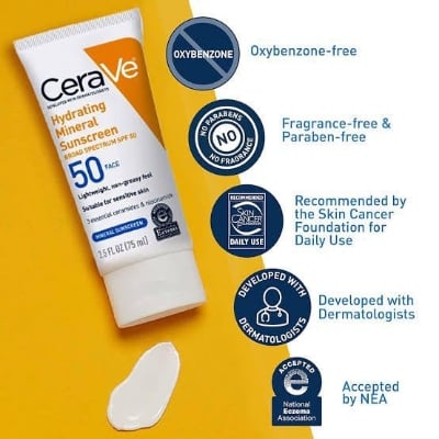 Picture of CeraVe 100% Mineral Sunscreen SPF 50 (USA) new(Glow N Touch Beauty)