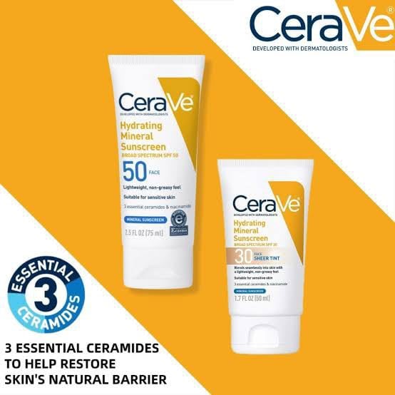 Picture of CeraVe 100% Mineral Sunscreen SPF 50 (USA) new(Glow N Touch Beauty)