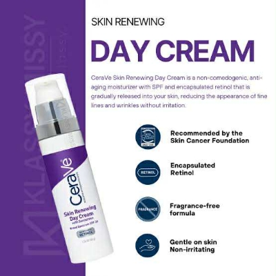 Picture of CeraVe Skin Renewing Day Cream with Sunscreen SPF 30 – Anti-Aging Moisturizer with Encapsulated Retinol, Hyaluronic Acid & Ceramides (50 gm)new