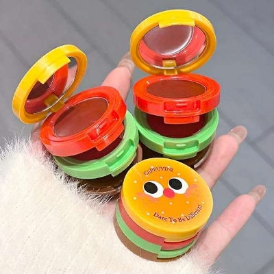 Picture of Butter Hamburger Lip Mud 3 in 1 Waterproof Velvet Red Brown Mousse Lipstick Set Cute Combo Tint Non-stick Cup Lips Makeup new