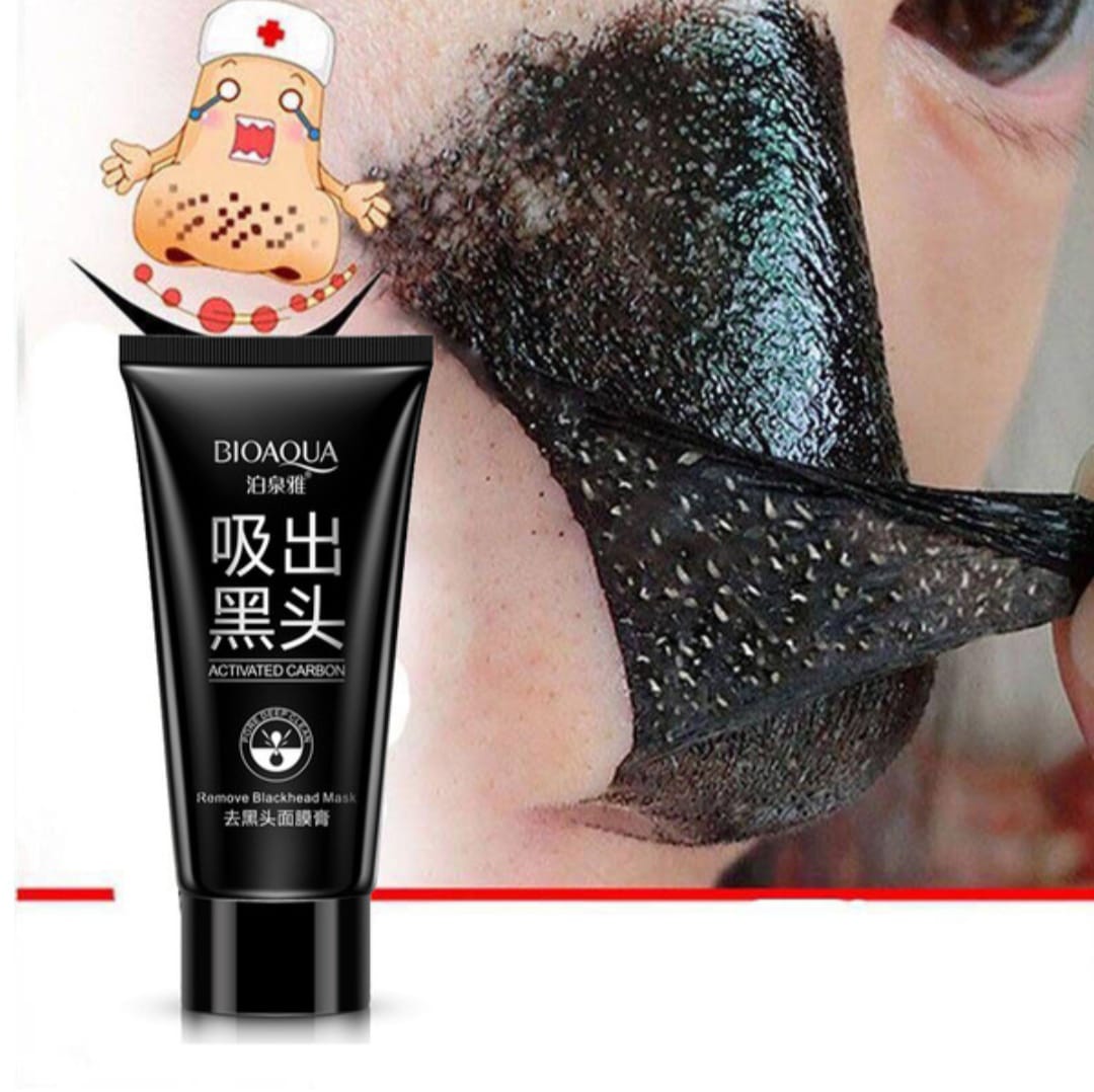 Picture of BIOAQUA Black Mask Activated Carbon Charcoal Blackhead Removal Peel Off Mask Black Nose Nose Film And Oil-Control Depth Clean Pore 60g HZ20 new