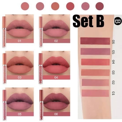 Picture of HANDAIYAN 6 Colors Long Lasting Velvet Lips Tint Liquid Lipsticks Waterproof Non-Stick Cup Lipgloss Gift Set (B) new
