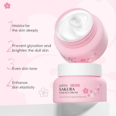 Picture of Laikou Japan Sakura Essence Face Cream - Anti-Aging Serum, Moisturizing, Cherry Blossom-60gm NEW
