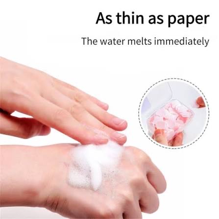 Picture of Portable Soap Paper Bath Hand Washing Disposable Soap Slice Mini Flower Travel Scented Petal Wash Hand Soap NEW