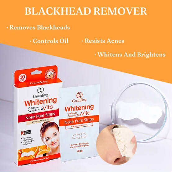 Picture of Guanjing Vitamin C Salicylic acid Deep Cleansing Nose Strips Pore Strips For Blackhead Removal Peel Off Mask neew