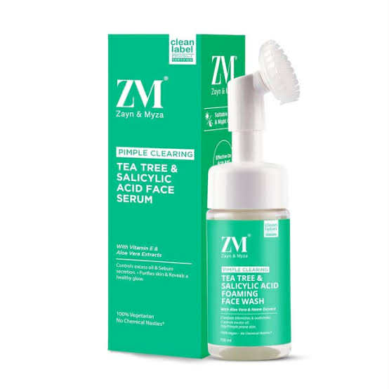 Picture of ZM Zayn & Myza Tea Tree & Salicylic Acid Foaming Face Wash | With Aloe Vera & Neem Extracts | Built-in Brush For Deep Cleansing | Anti Acne Face... neew
