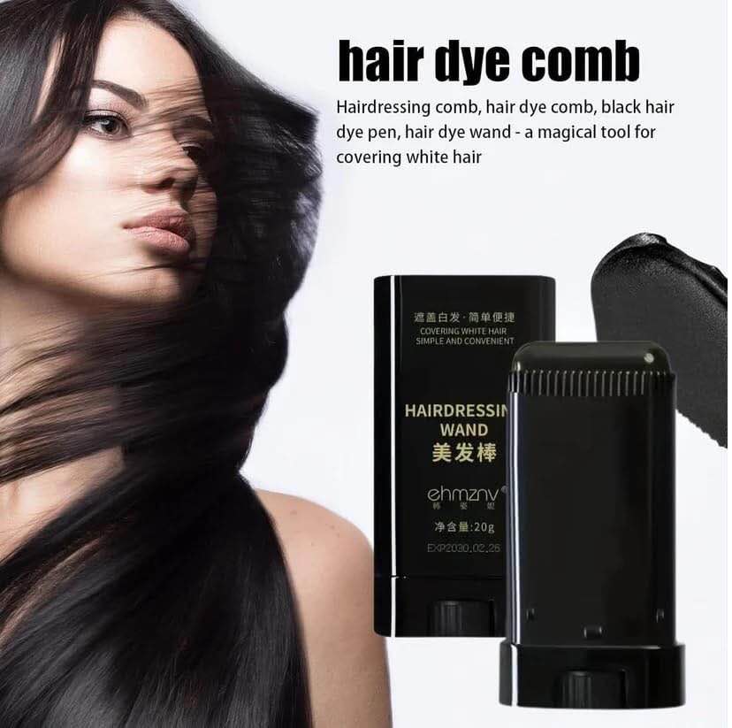 Picture of Hair Color Stick for White Hair Coverage | Natural Black Hairdressing Wand | Waterproof and Sweat-Proof Hair Dye Comb for Gray Hair Coverage (20 Gram neew