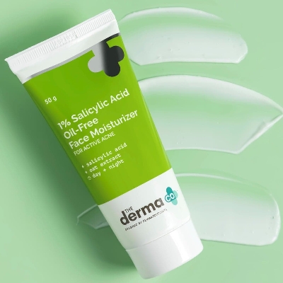 Picture of The Derma Co 1% Salicylic Acid Oil-Free Face Moisturizer Active Acne - 50g new