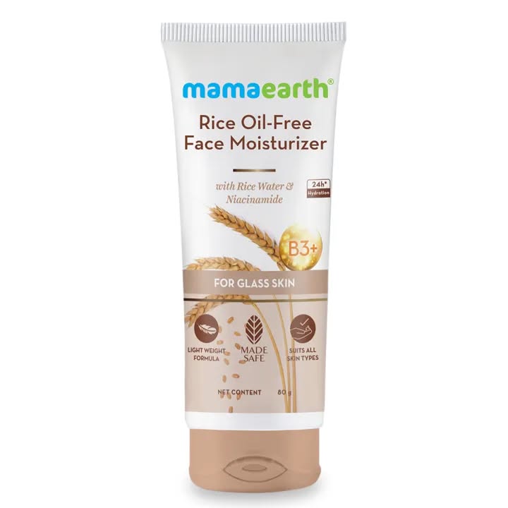 Picture of Mamaearth Rice Oil-Free Face Moisturizer for Oily Skin, With Rice Water & Niacinamide for Glass Skin-80 g new