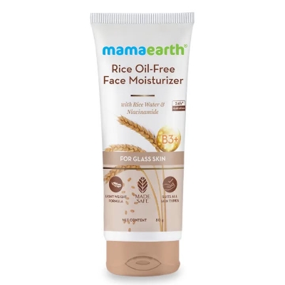 Picture of Mamaearth Rice Oil-Free Face Moisturizer for Oily Skin, With Rice Water & Niacinamide for Glass Skin-80 g new