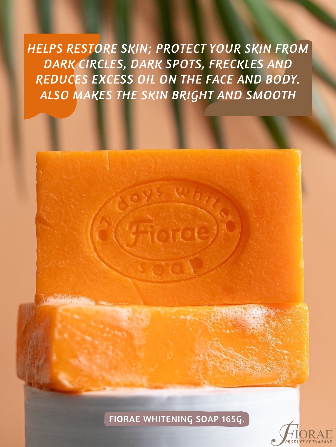 Picture of FIORAE PAPAYA & GLUTA PLUS KOJIC WHITENING SOAP -165gm (Made in Thailand) 2025