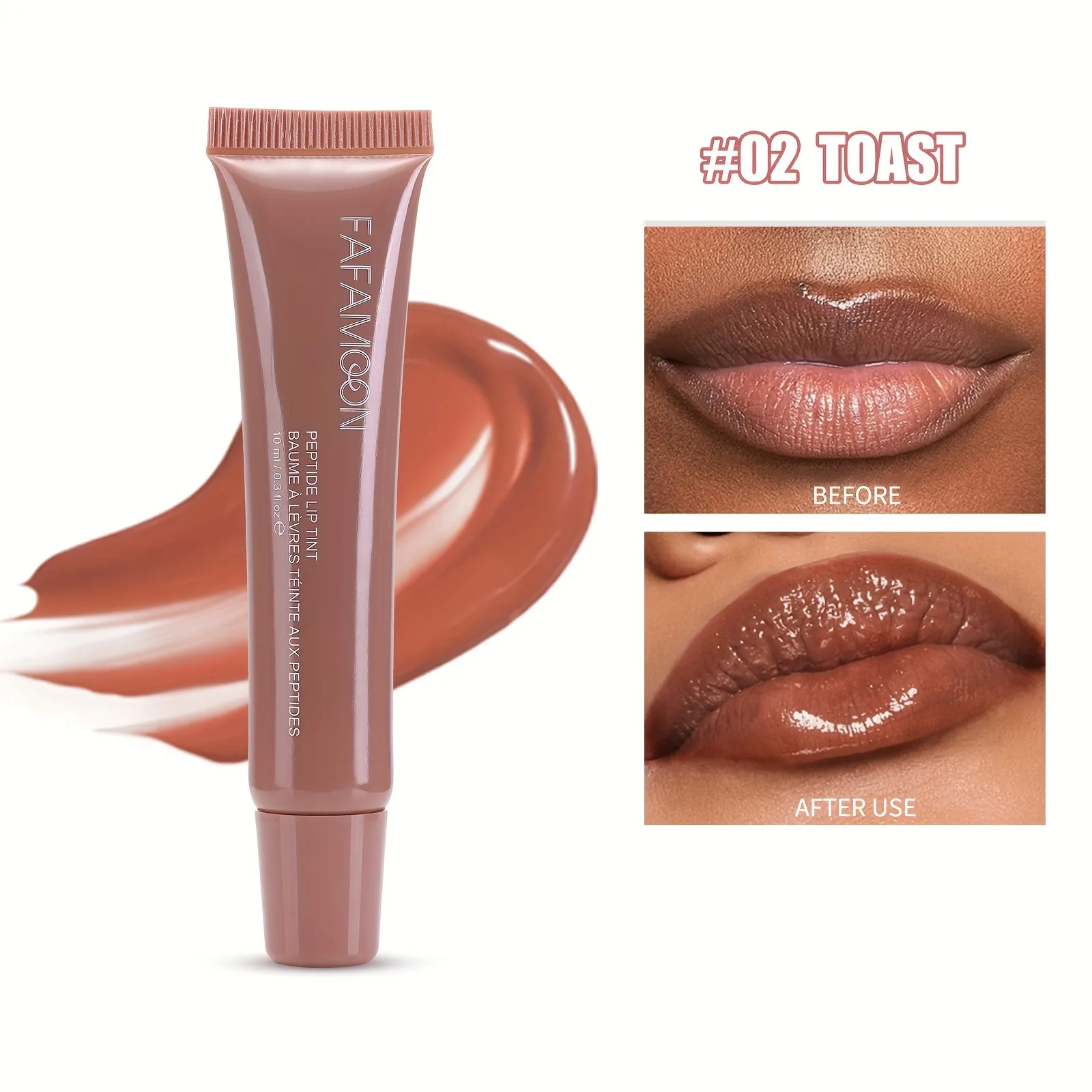 Picture of 5-color Glossy Lip Balm Moisturizing Hydrating Lightening Lip Lines Fruity Makeup Liquid Tinted Lip Balm Cosmetics Lip Care