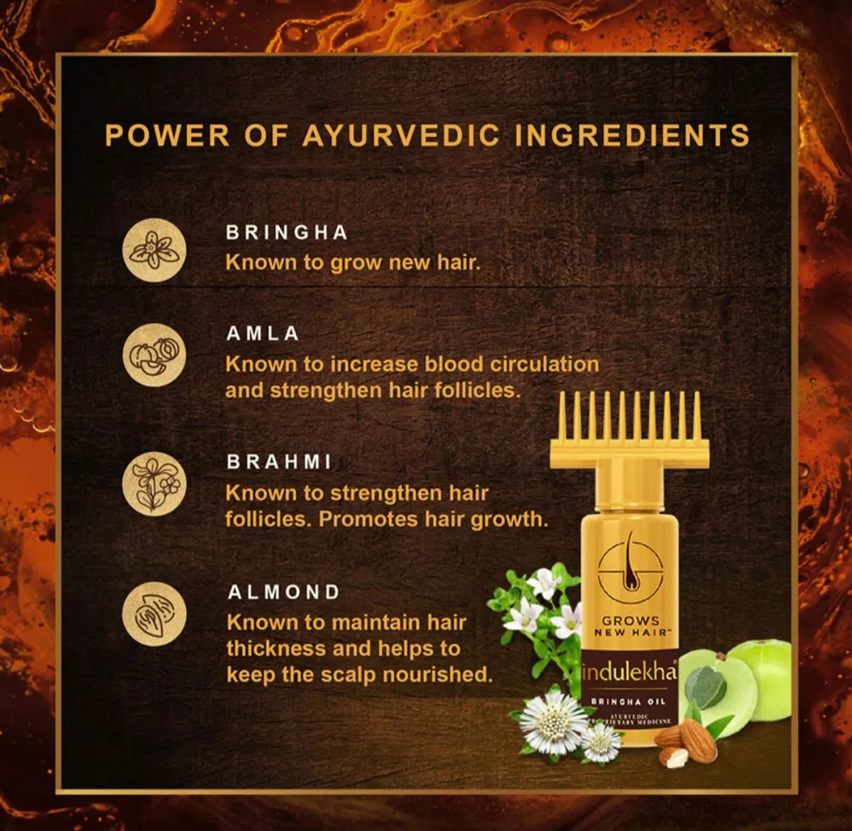 Picture of Indulekha Bringha Ayurvedic Hair Oil-100ml ( Hair Fall Control, with Amla & Coconut Oil )