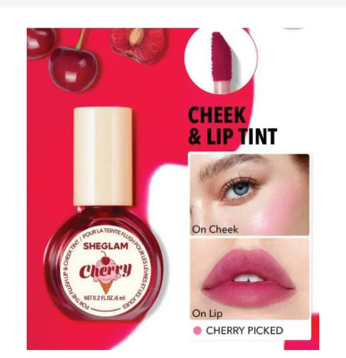 Picture of SHEGLAM For The Flush Lip & Cheek Tint-Fruit Punch Long-Lasting Matte Finish Lip Tint Easy-To-Use Lightweight Blush Moisturizing Lip Stain Liquid Lipstick Pink Liquid Lipstick