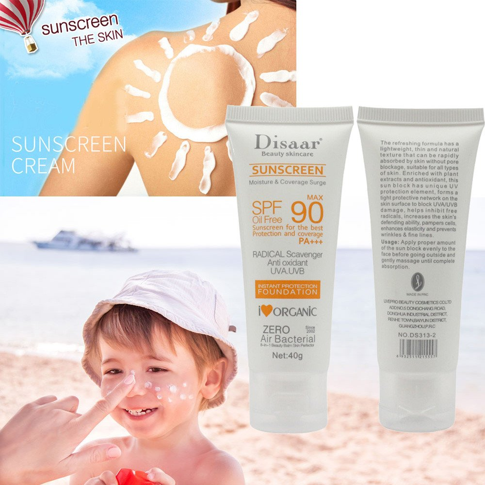 Picture of Disaar SPF90 Oil-Free Sunscreen Cream 40g | Instant Protection UVA UVB Foundation PA+++